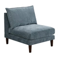 Slate Blue Fabric Armless Sofa Chair V11663