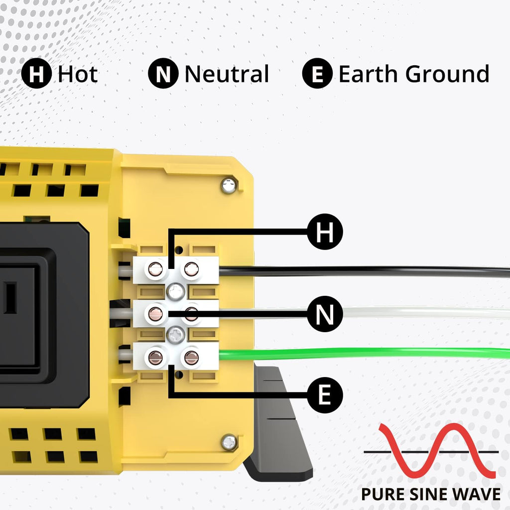 1500 Watt 12V Pure Sine Inverter Dual AC Outlets & USB O7440