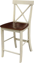 X Back Stool Barstool 24 inch Pecan R171