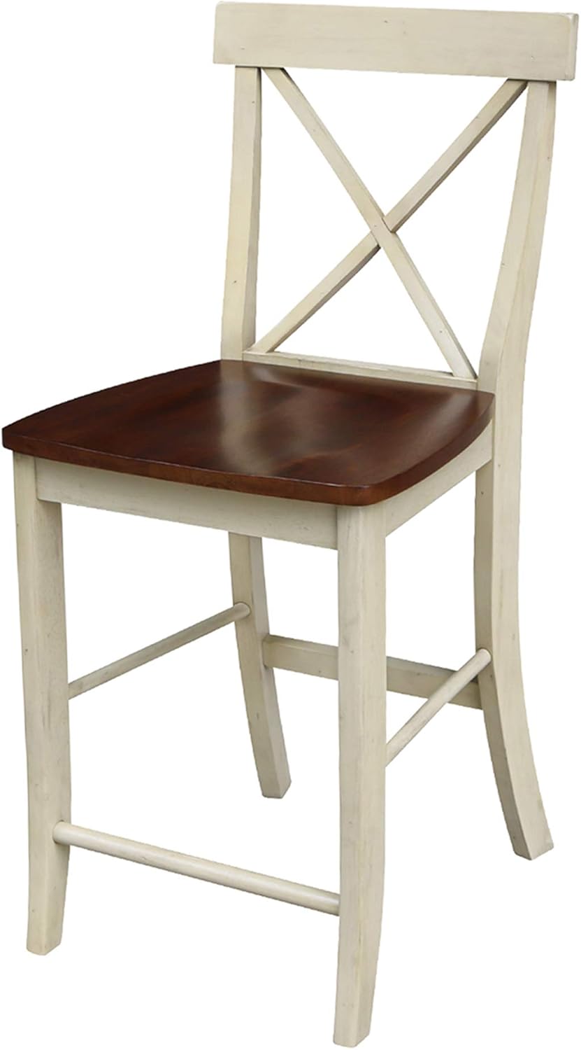 X Back Stool Barstool 24 inch Pecan R171
