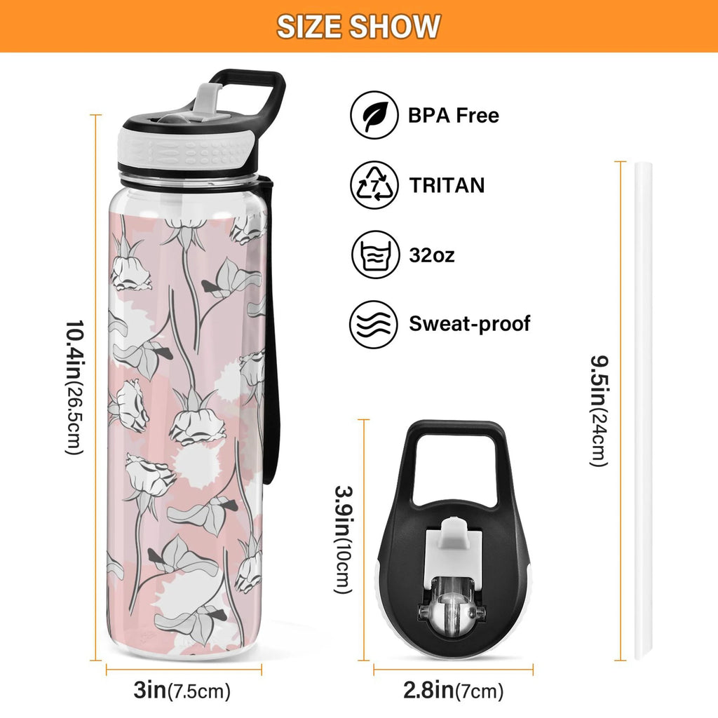 32oz Leakproof Tritan Sports Water Bottle with Straw T81121