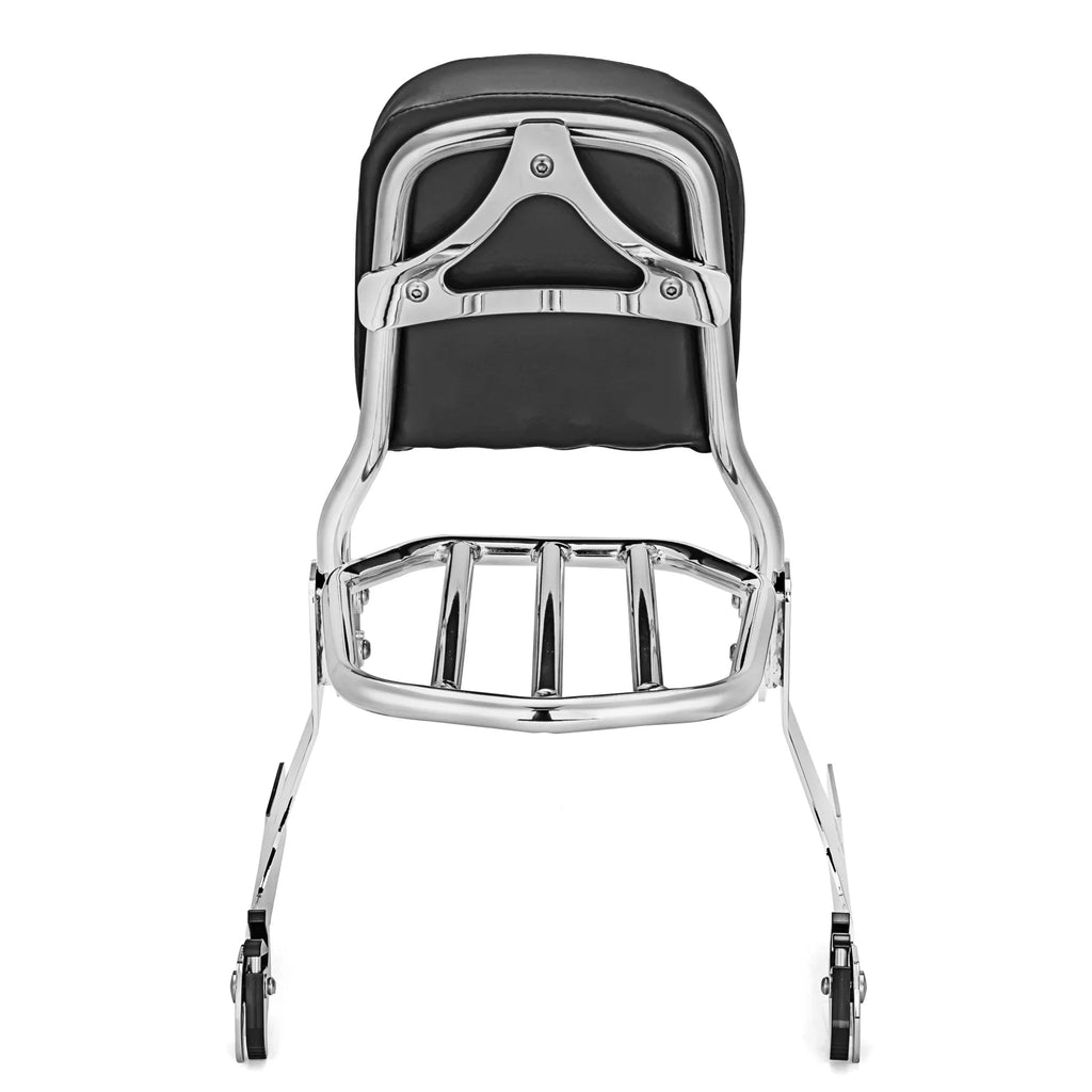 Chrome Passenger Backrest Sissy Bar and Luggage Rack for Harley Dyna I71556