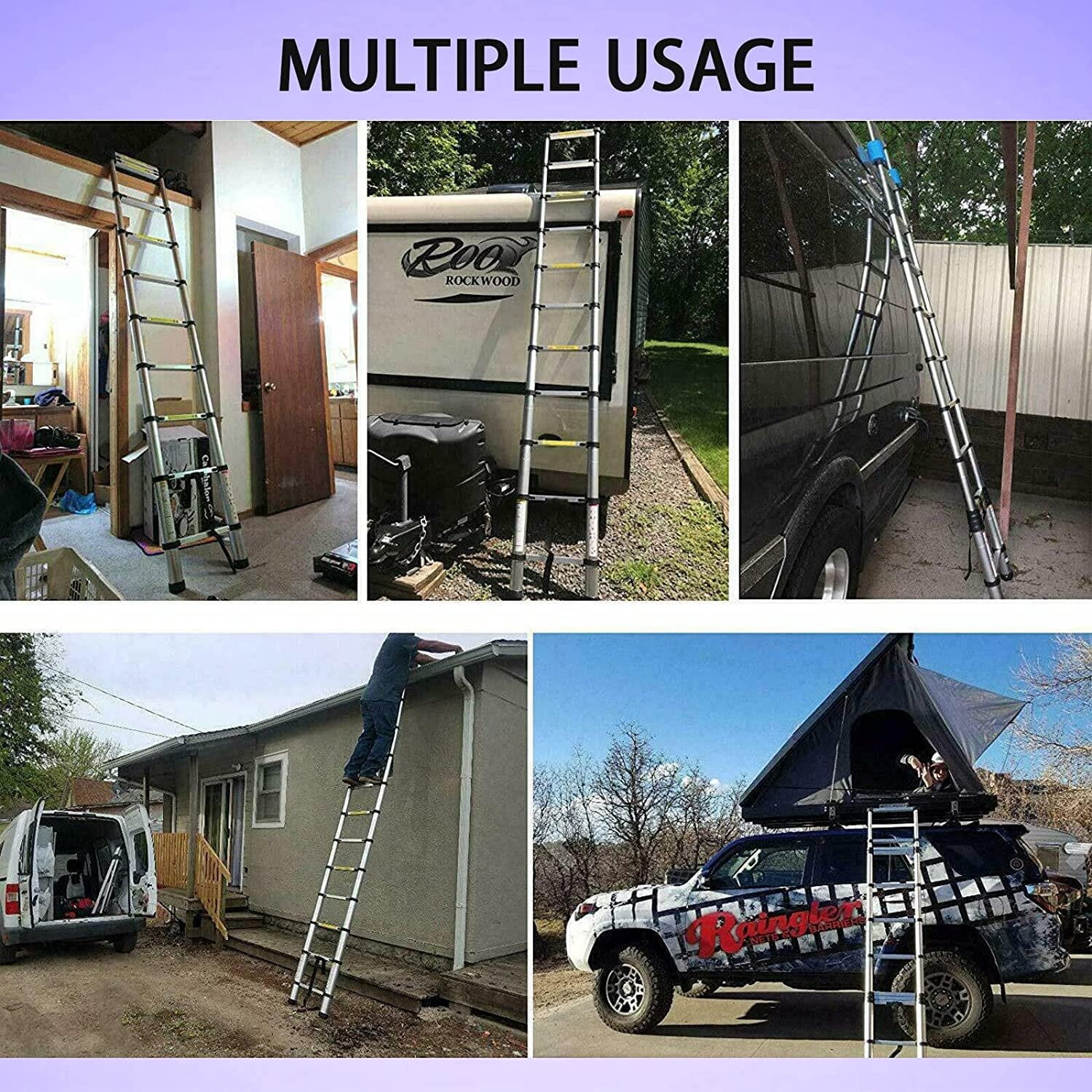 Aluminum Telescoping Ladder 8.5FT Extension Ladder K3498