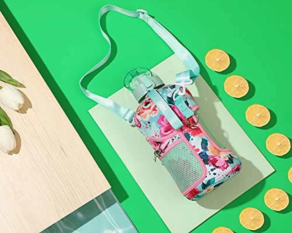 Floral Bloom 2.2L Water Bottle with Straw N809