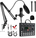 Podcast Equipment Bundle, Audio Interface with DJ Mixer and Studio Broadcast Microphone, Pack of 2 H8360