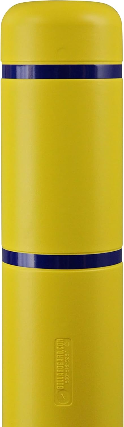 Yellow White Reflective Bollard Cover Pack of 2 D6836