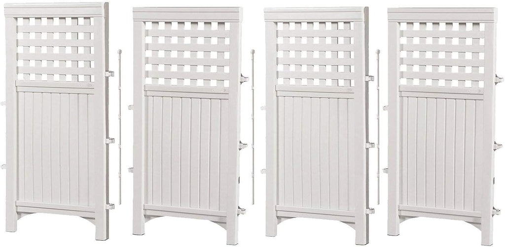 White 8 Panel Yard Screen Enclosure Fence T7686