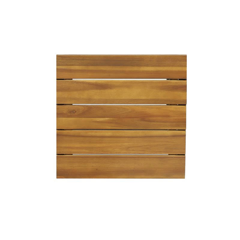 Acacia Wood Bar Stools Set of 2 Teak/Black S136