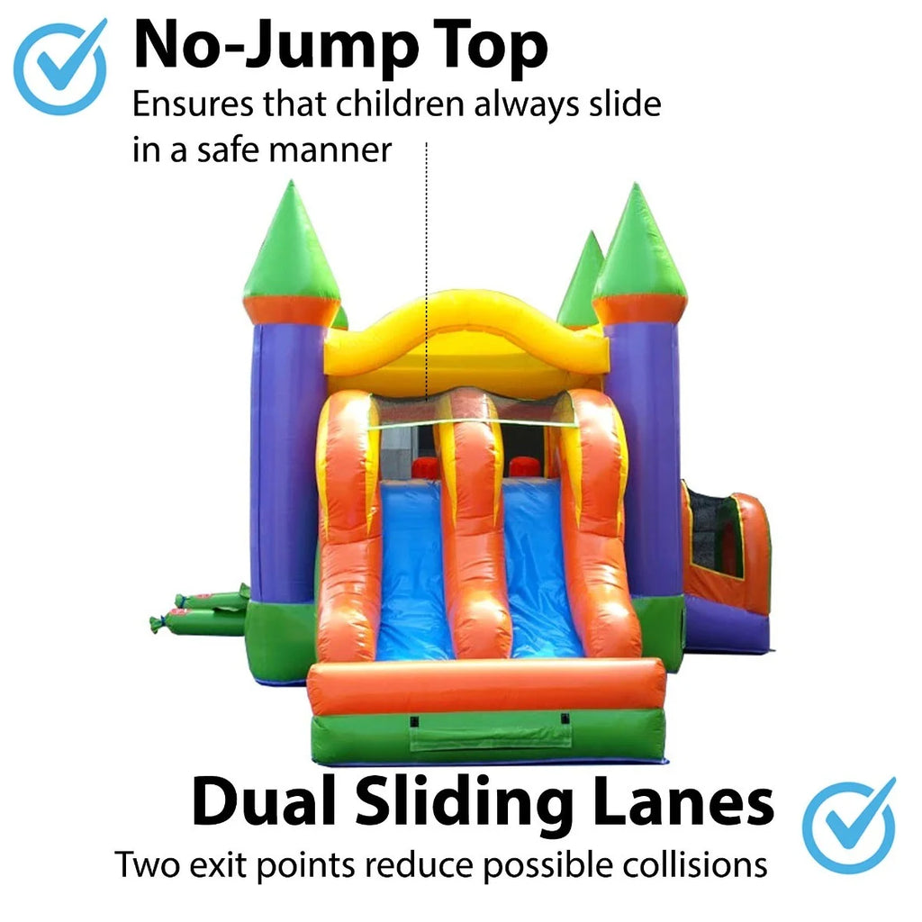 Orange Commercial Inflatable Bounce House with Dual Slide C133