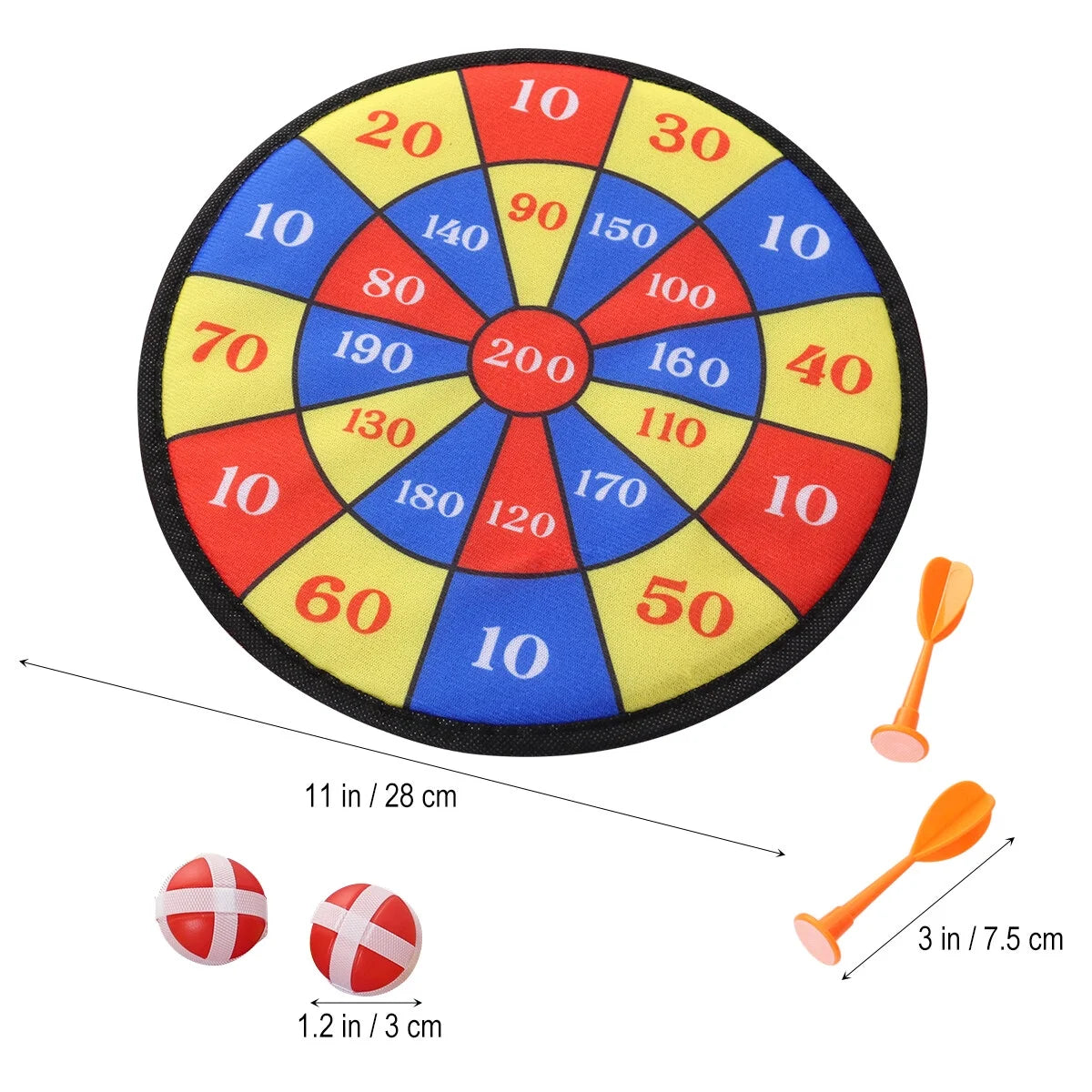 Self-adhesive Dartboard Set with Dart Ball Needle 28CM F7204
