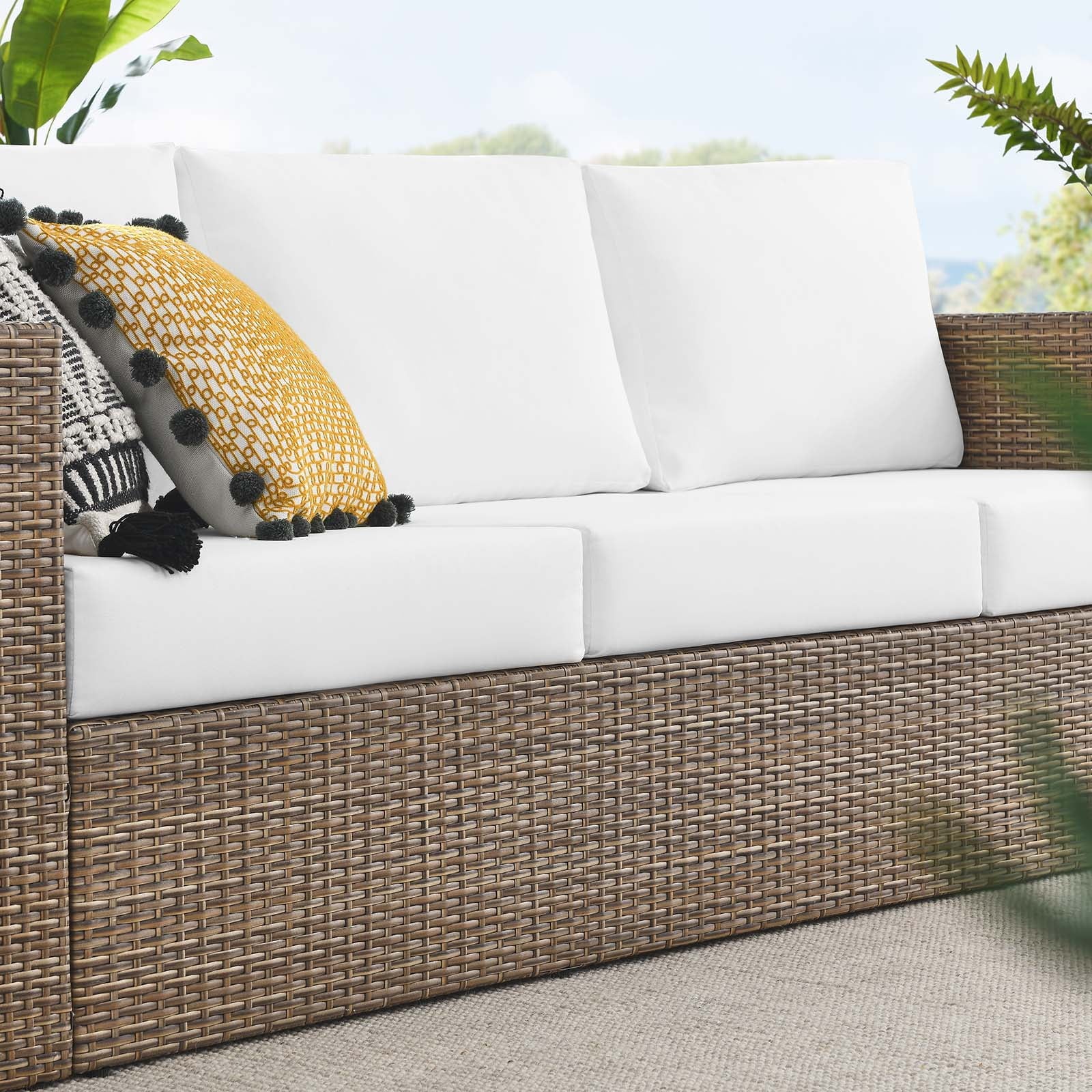 Cappuccino White Outdoor Patio Sofa Q60909