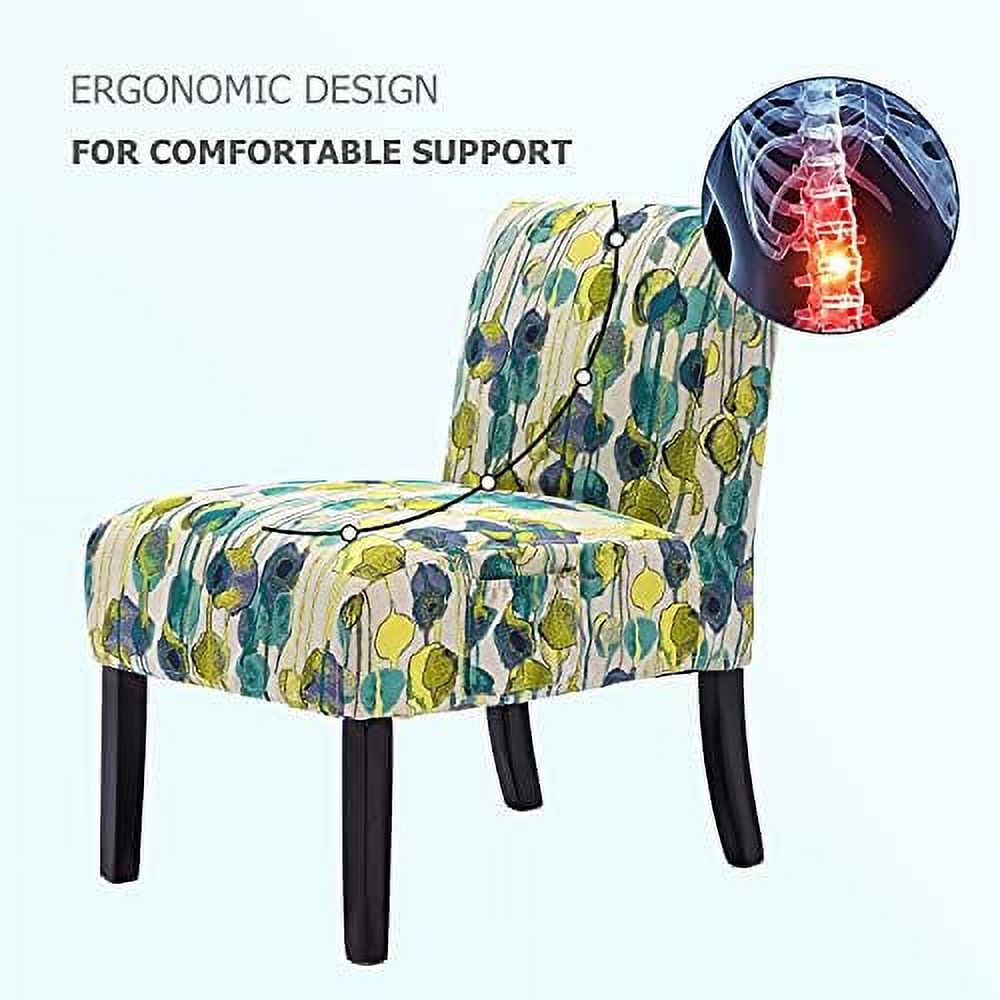 Accent Chair Set of 2 Fabric Armless Slipper Chairs M203504