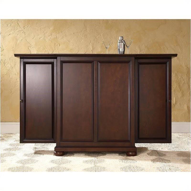 Expandable Home Bar Cabinet in Vintage Mahogany W9135