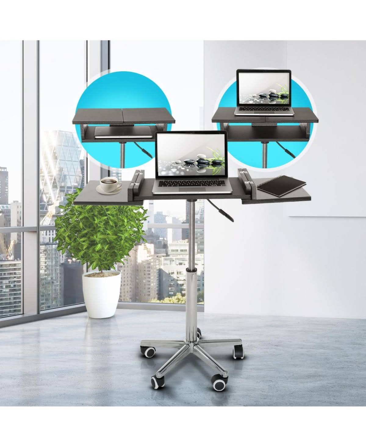 Graphite Folding Table Laptop Cart R153886