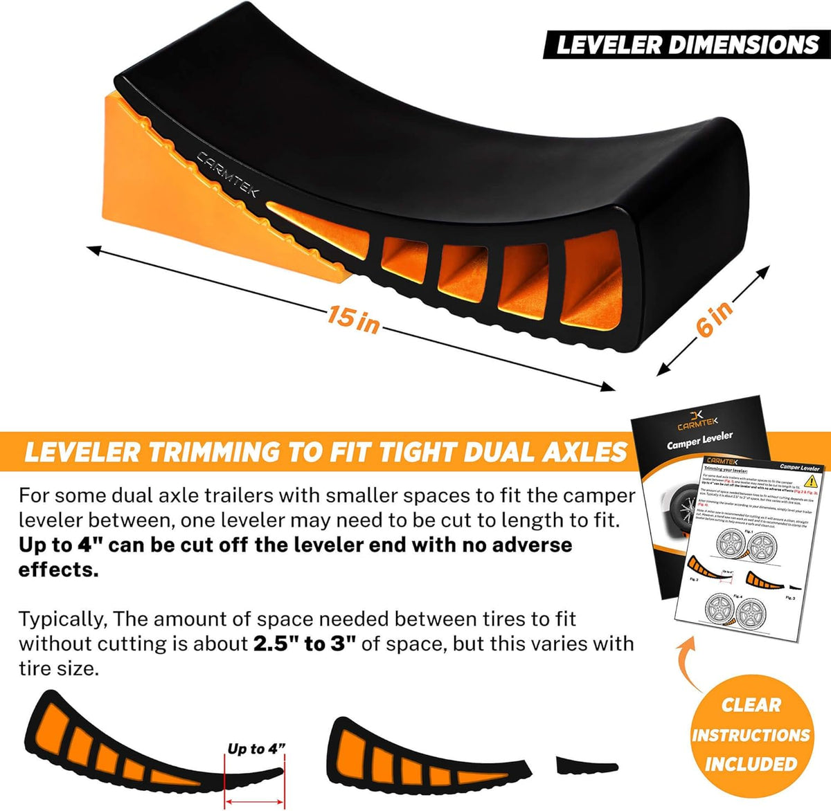 Curved RV Levelers with Wheel Chocks, Rubber Mats and Carry Bag R737