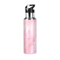 Pink Insulated Stainless Steel Water Bottle with Straw Lid 20 oz W64297