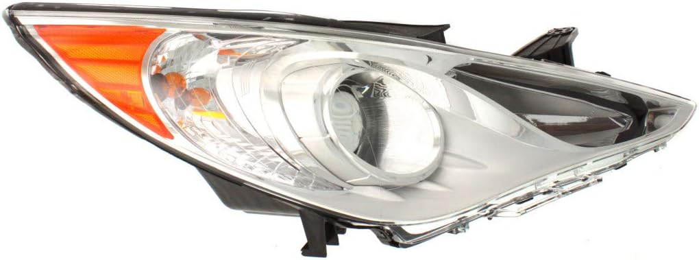 Passenger Side Headlight Assembly for Hyundai Sonata 2011 2012 2013 GLS Type 1 White Bezel Y640446