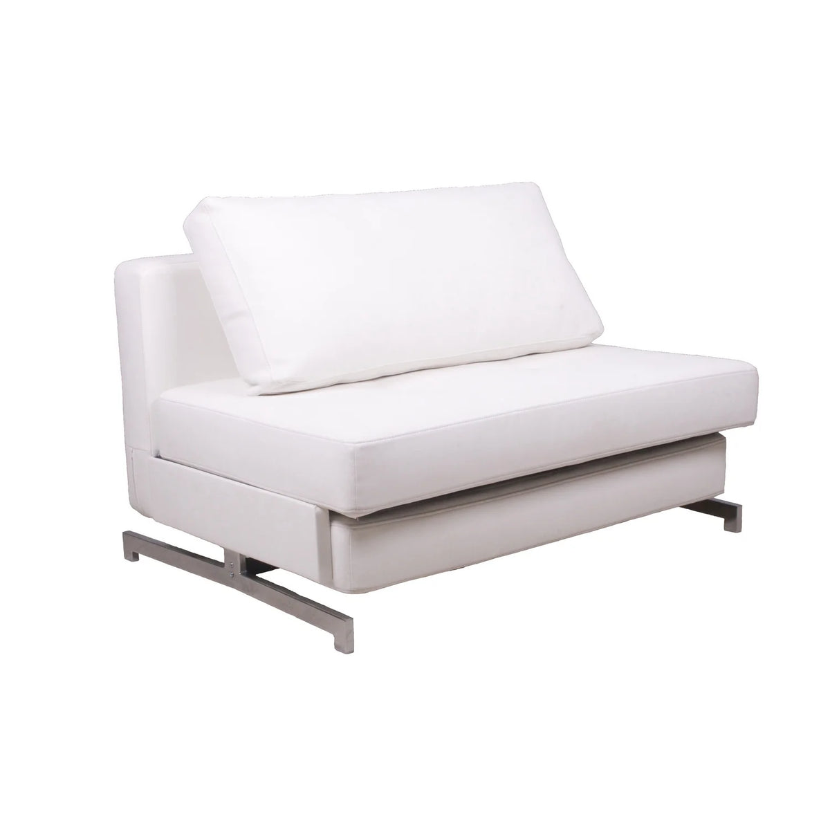 White Leatherette Sofa Bed J684009