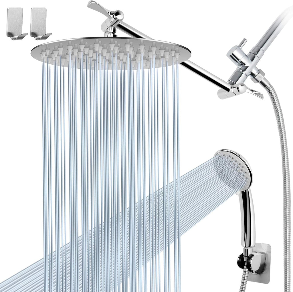 8" Rain Shower Head with Handheld Spray, Chrome, Pack of 2 Y9662