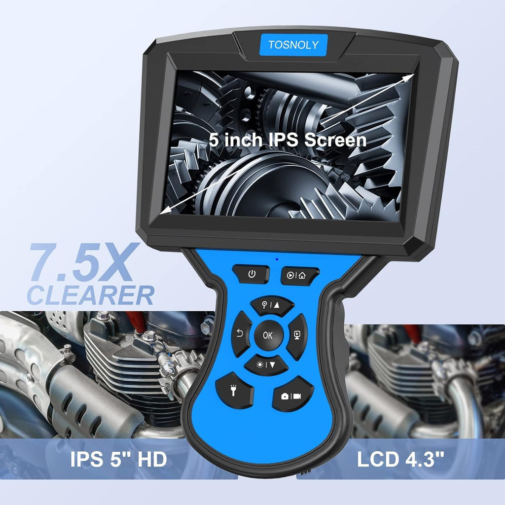 5 Inch Dual Lens Borescope Inspection Camera with 32GB Card IP67 Waterproof E973986