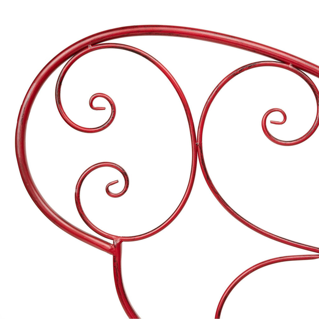 Red Butterfly Metal Bench X2213