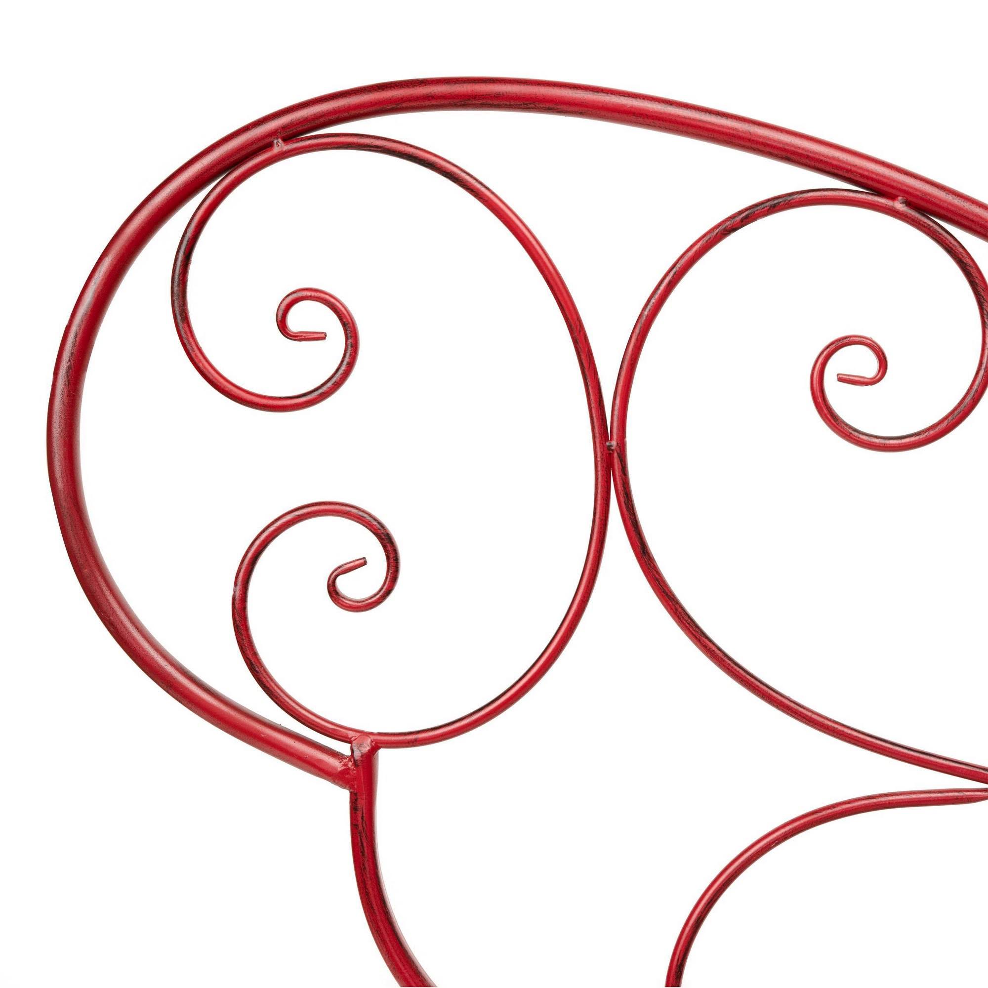 Red Butterfly Metal Bench X2213