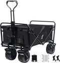 Black Heavy Duty Folding Utility Cart with Adjustable Handle Z991502
