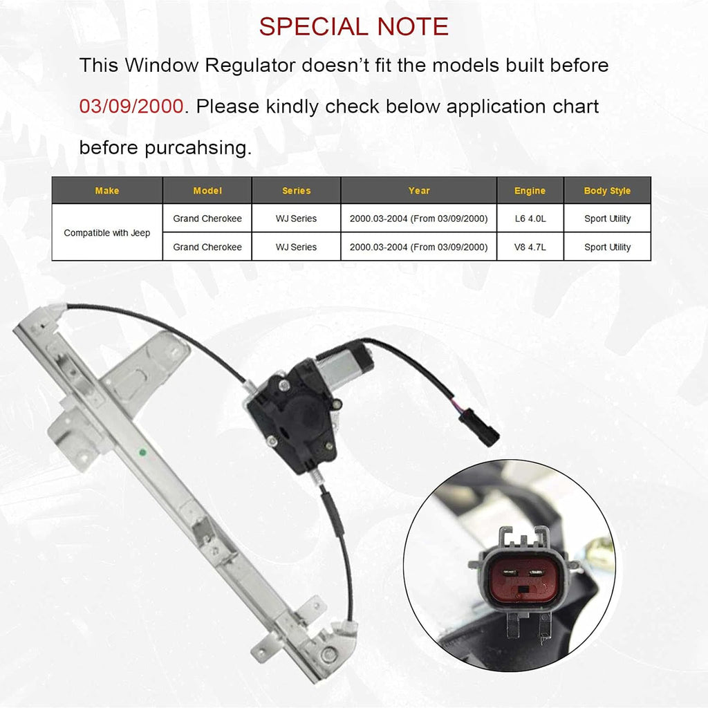 Electric Power Window Regulator with Motor 2-PC Set M103