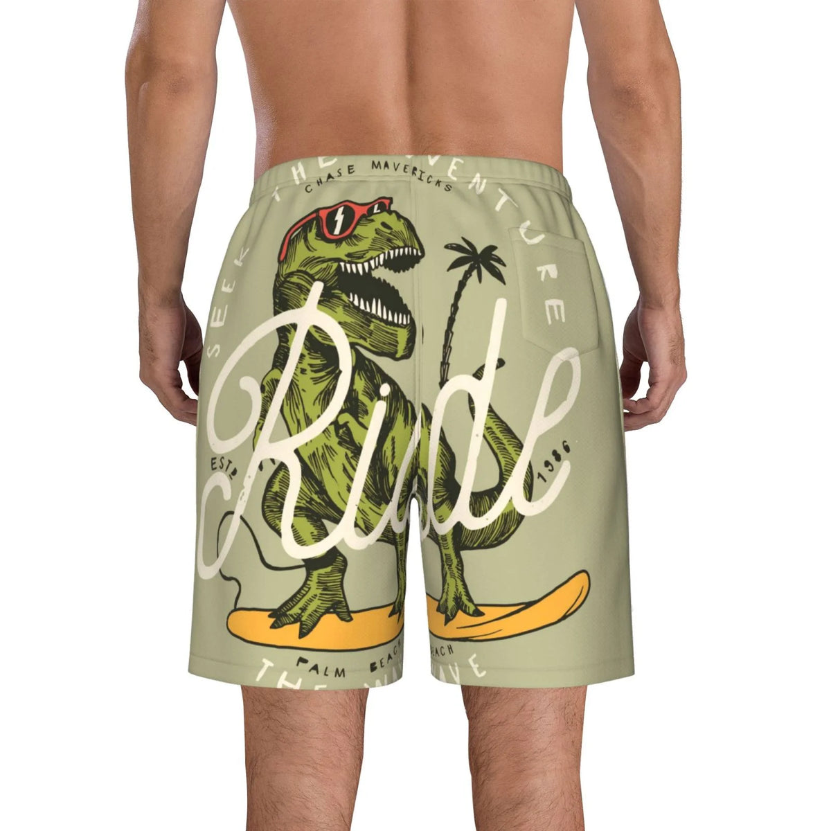 Vintage Hawaiian Casual Summer Beach Shorts with Pockets Z4885