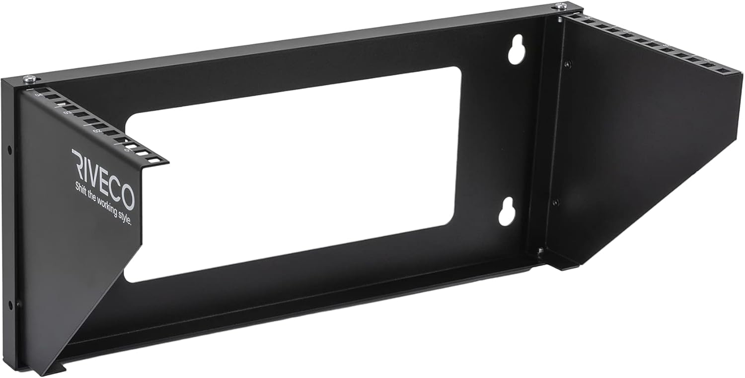 2U Wall Mount Rack Vertical Patch Panel Bracket Shelf Black R16699