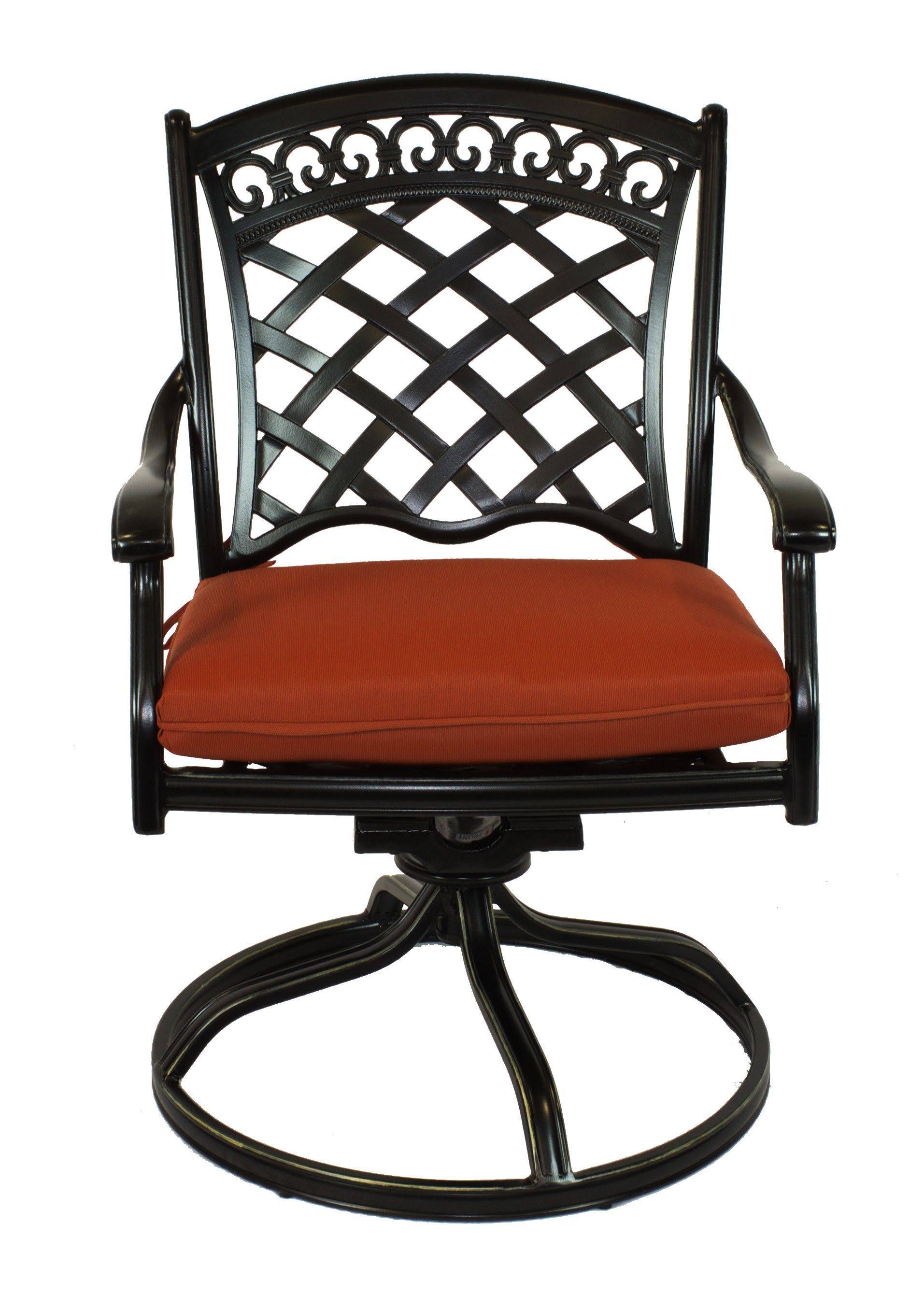 Black Cast Aluminum Outdoor Swivel Rockers - Set of 2 Y668008