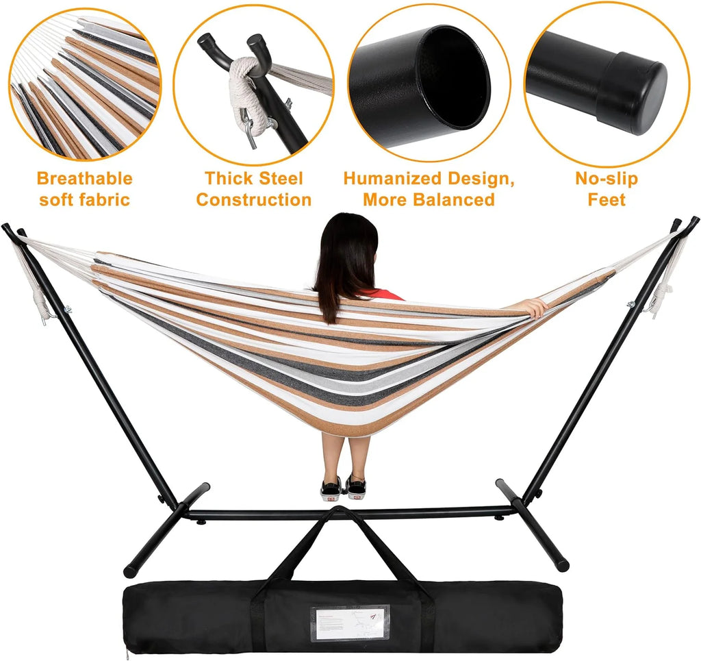 Portable 2 Person Hammock with Steel Stand and Carrying Case K653