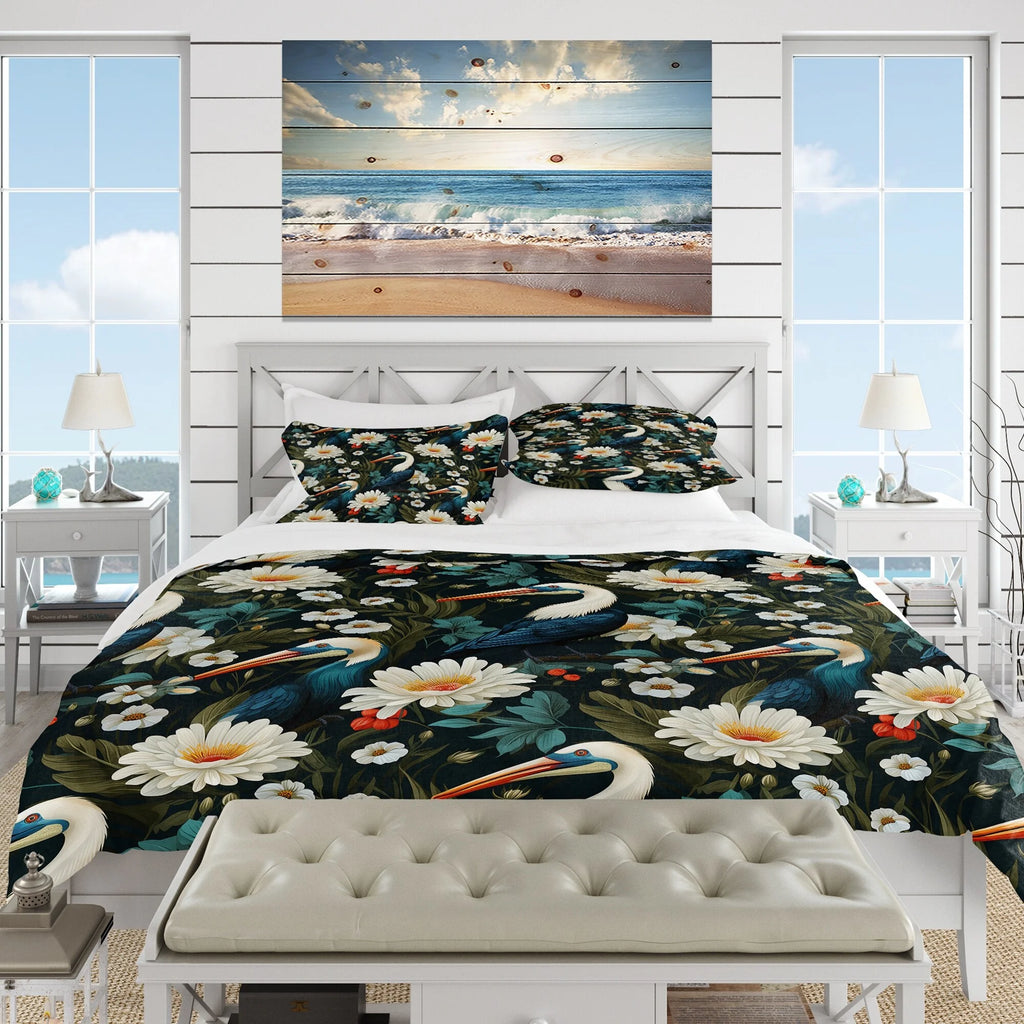 Blue Coastal Bedding Coverlet Set with 2 Shams C90978