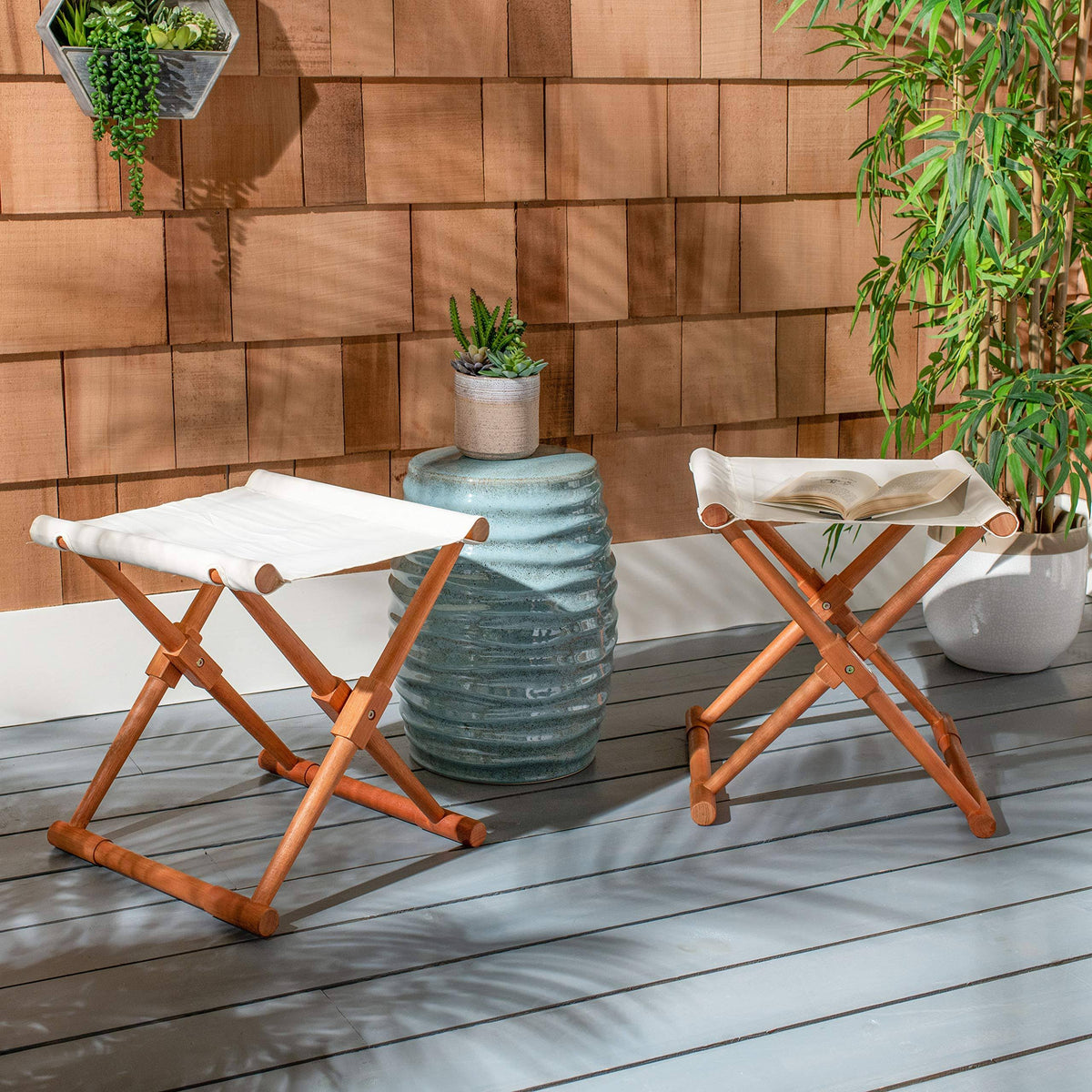 Beige/Natural Stool (Set of 2) B893