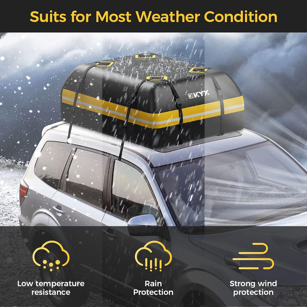 Rooftop Cargo Carrier Bag 15Cu.ft Heavy Duty 1000D Waterproof Anti-Tear X744