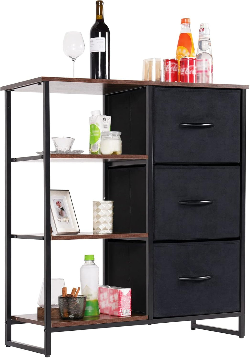 3 Drawer Dresser with Shelves J608