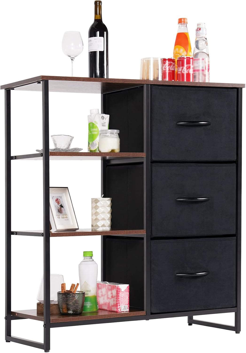 3 Drawer Dresser with Shelves J608