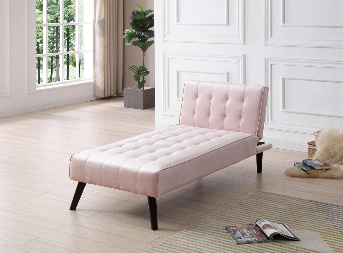 Pink Velvet Chaise Bed K657295