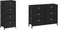 4-Tier Fabric Drawer Storage Cabinet, Black J209