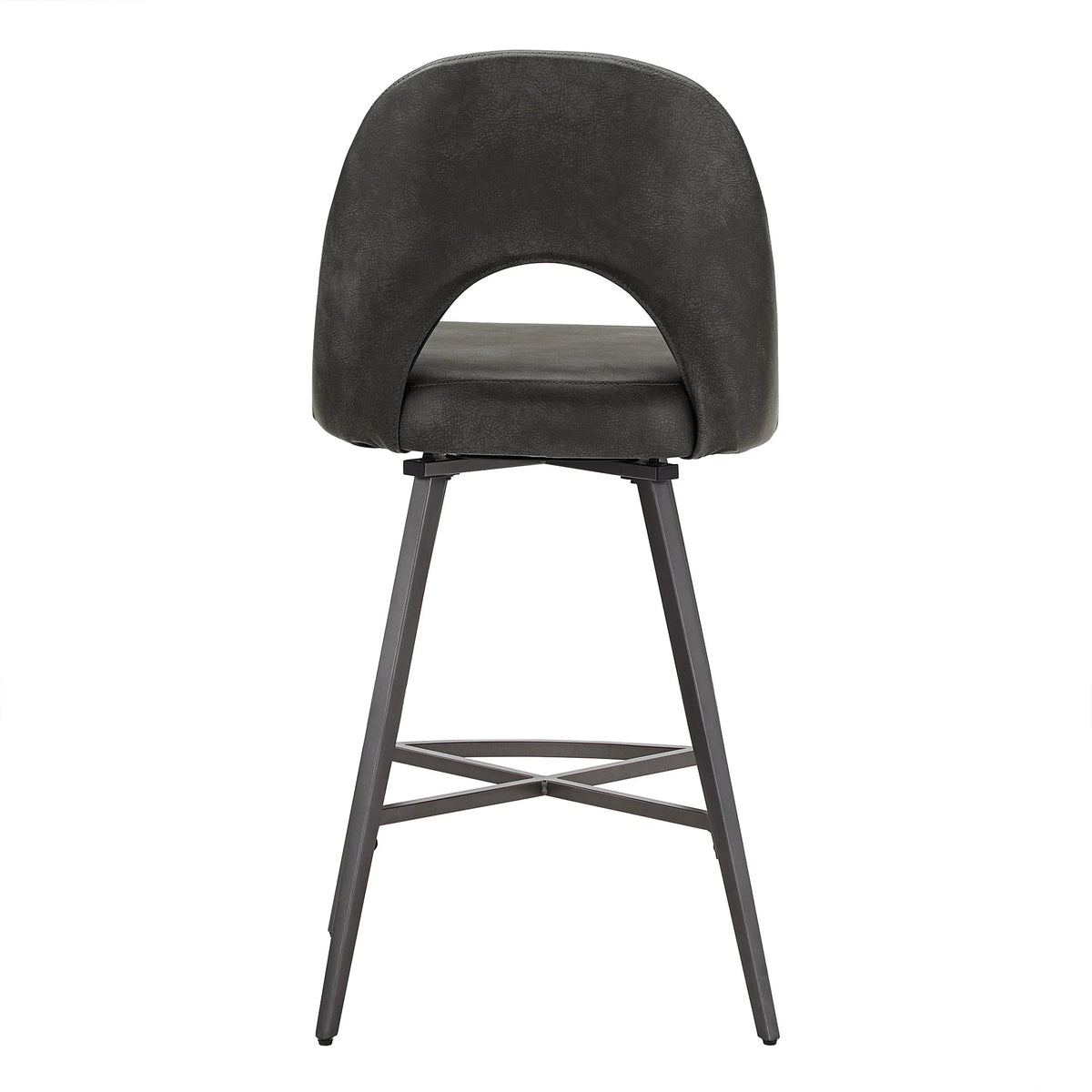 24" Metal Swivel Counter Stools, Set of 2, Dark Grey N631