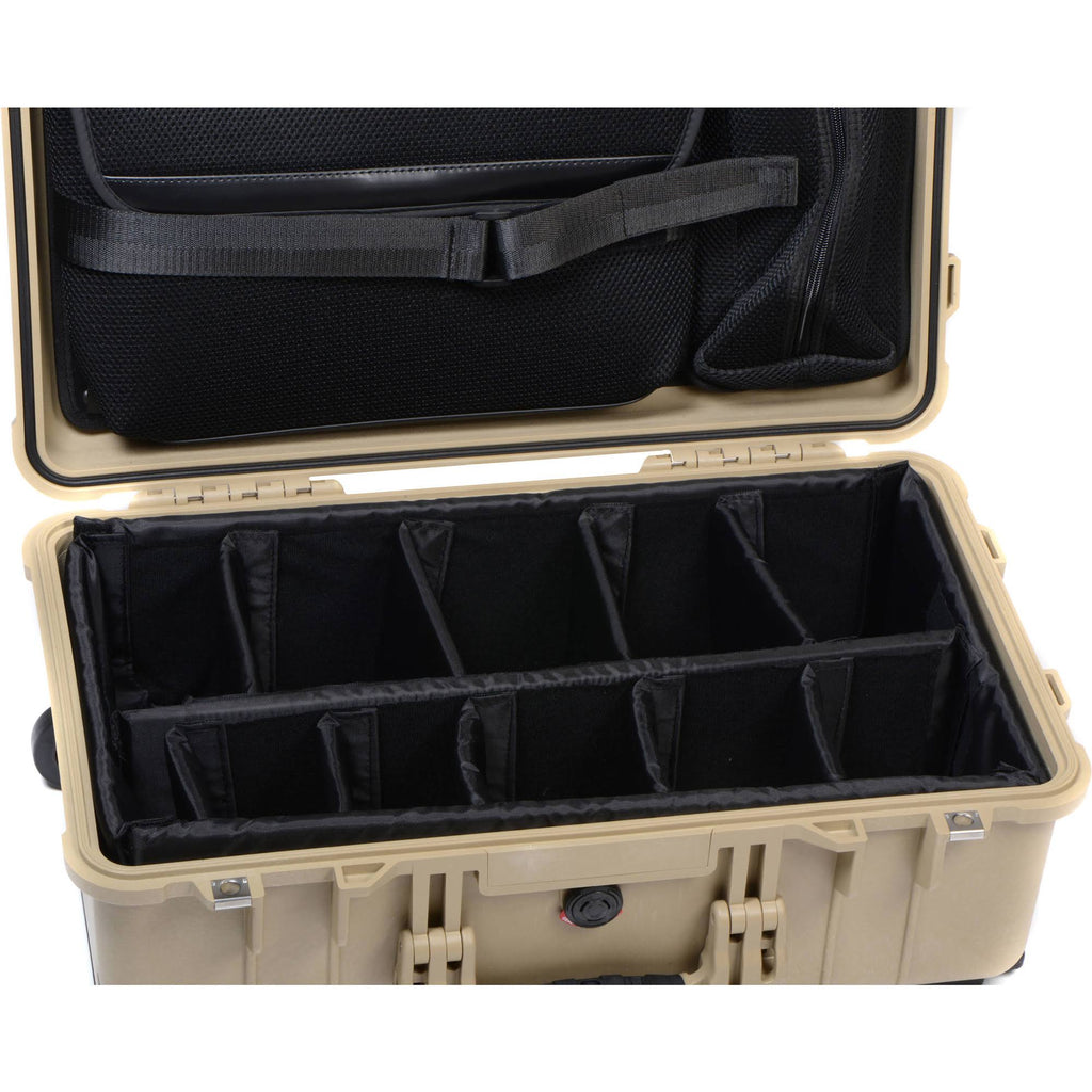 Desert Tan Carry on Case with Yellow and Black Divider Set X39931