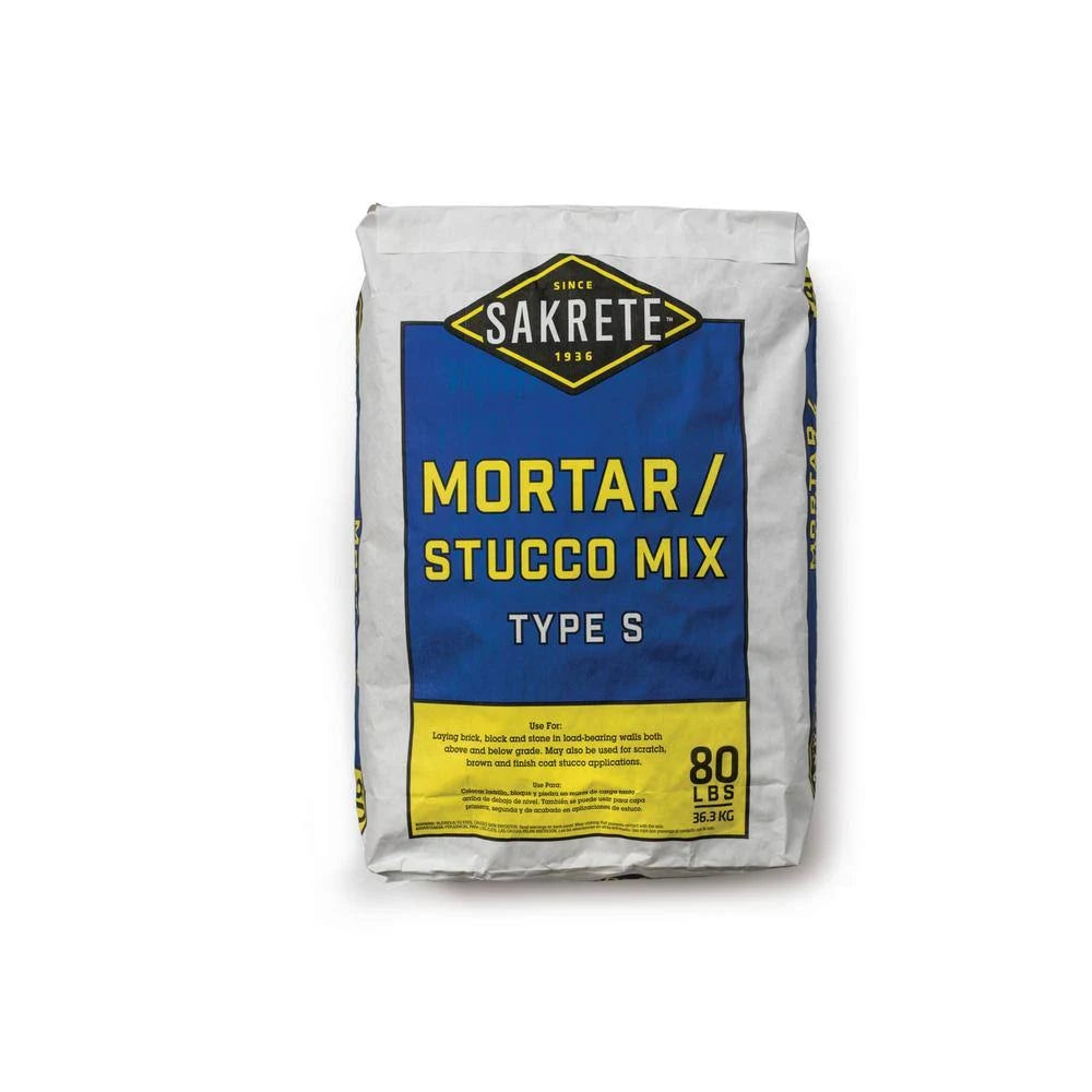 High Strength Mortar Mix, Type S, Gray - 80 lb Y817