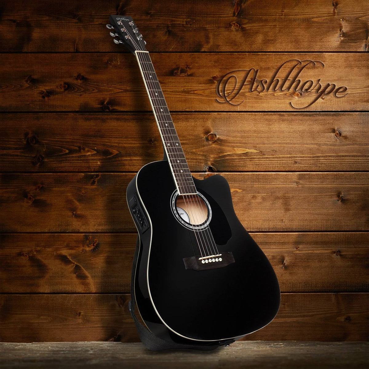 Brown Cutaway Acoustic-Electric Guitar Package H942