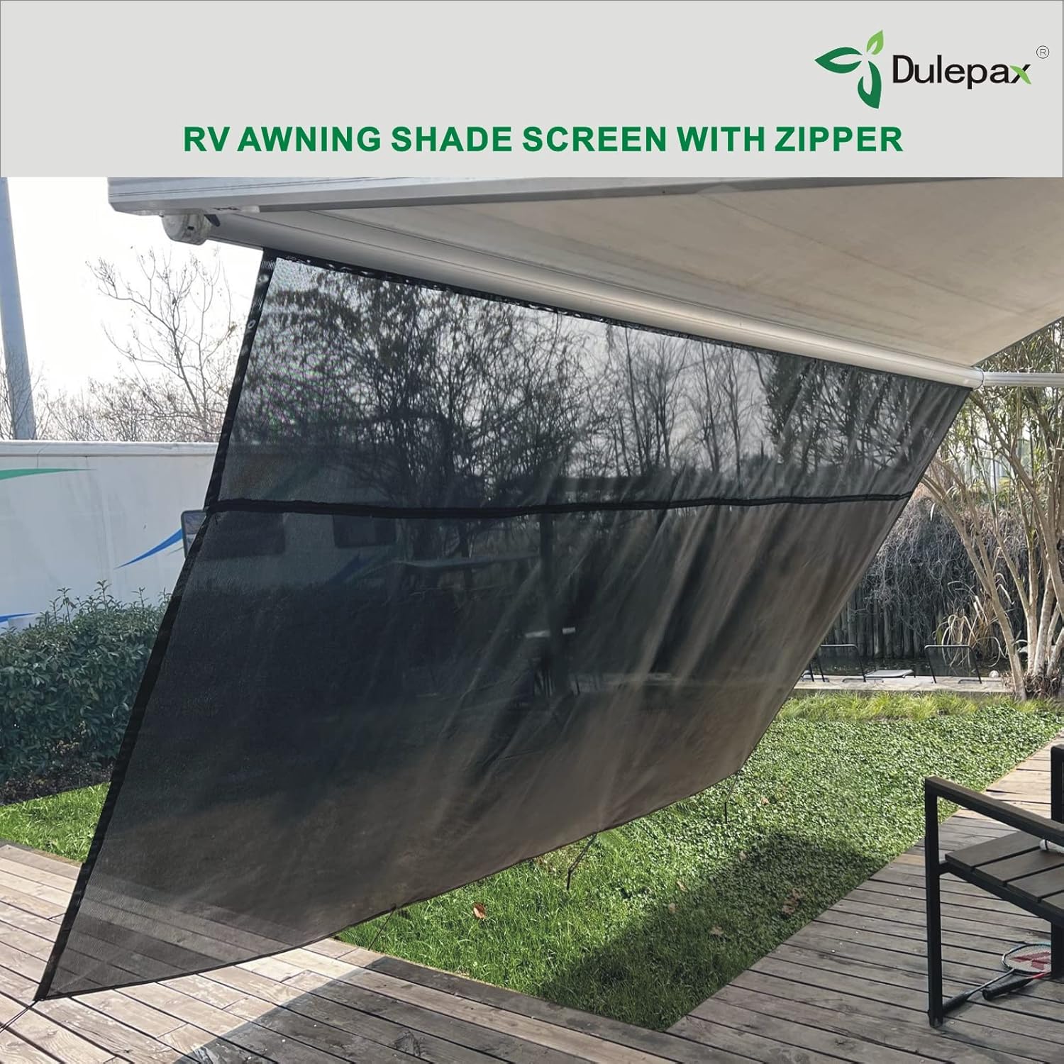 RV Awning Shade Screen with Zipper 8'X20'3'' Universal with Complete Kits N353
