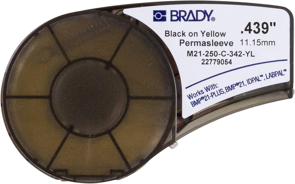 Black on Yellow Heat Shrink Tubing, .645 Width, 7' Length Pack of 2 I620211