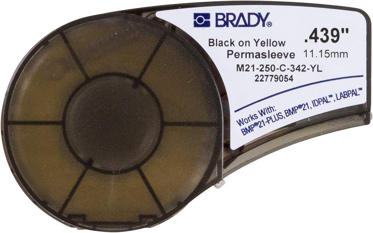 Black on Yellow Heat Shrink Tubing, .645 Width, 7' Length Pack of 2 I620211