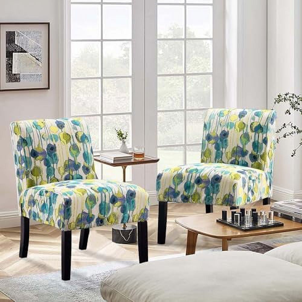 Accent Chair Set of 2 Fabric Armless Slipper Chairs M203504