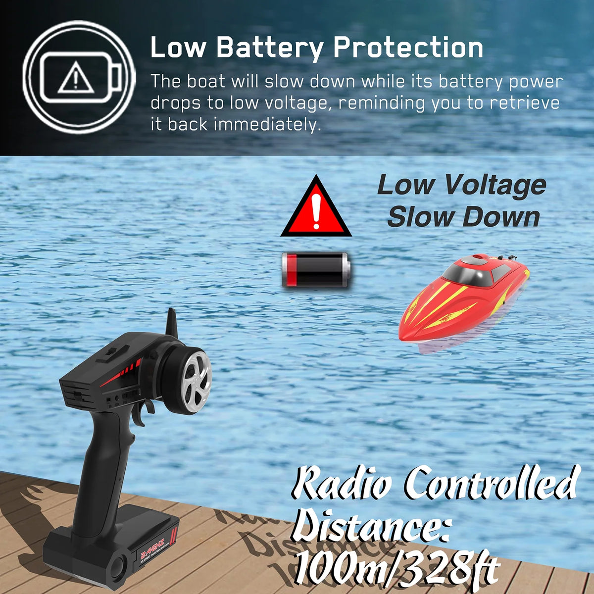 Remote Control Boat 30kmh High Speed 2.4GHz N840175