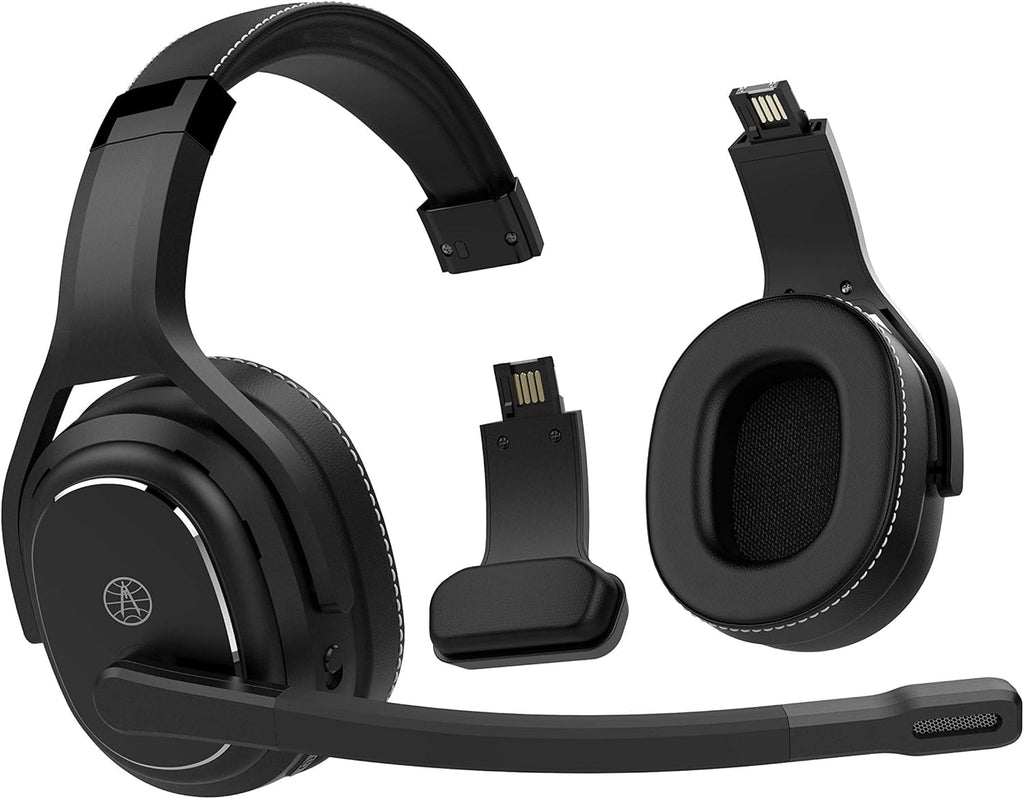 Black 2-in-1 Wireless Headset with Noise Cancellation N642642
