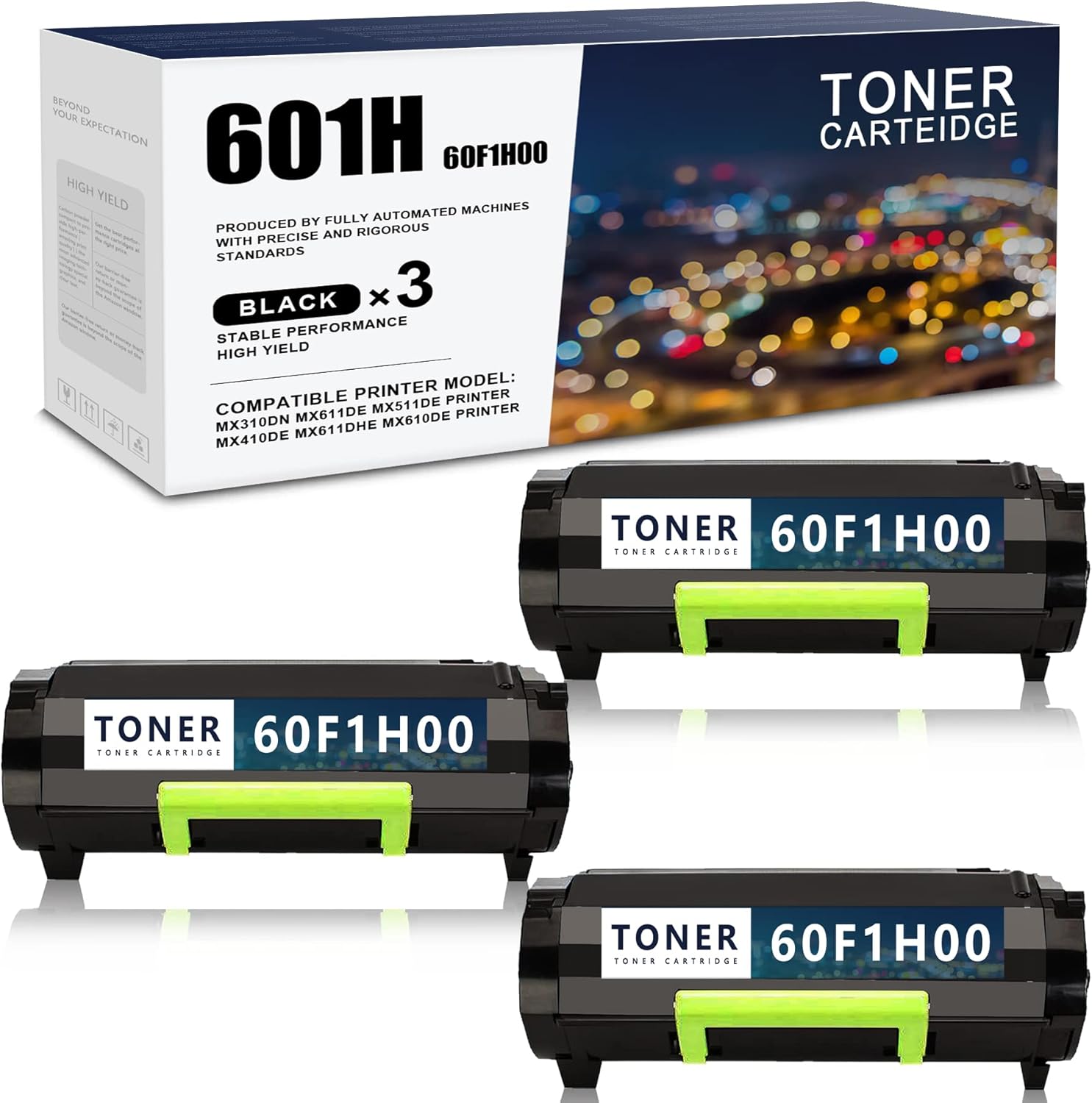 3 Pack Black Compatible Toner Cartridges M588